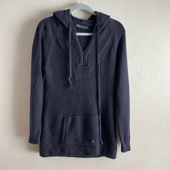 Prana Sugar Beach Hooded Sweater 100% Organic Cotton in Black, Size Small - Picture 2 of 12